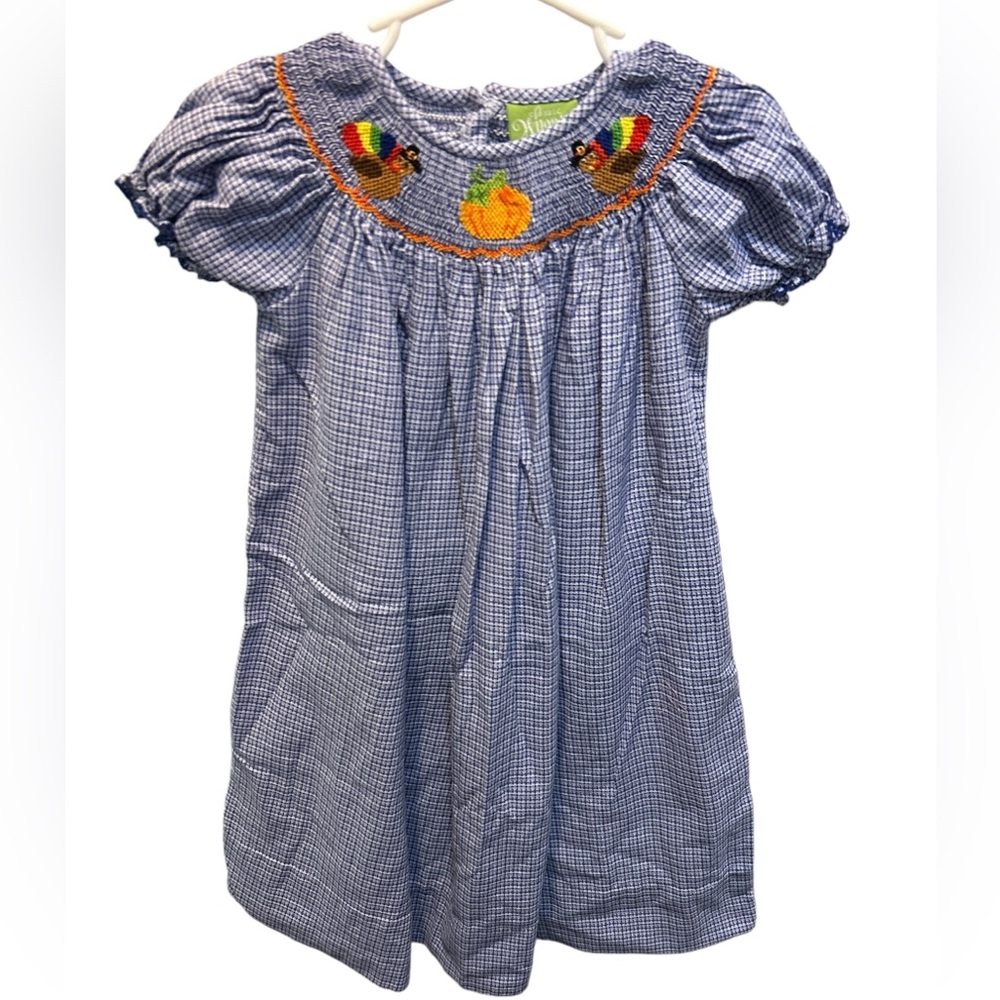 Smocked Turkey Dress -Thanksgiving Dress-Girls Dress